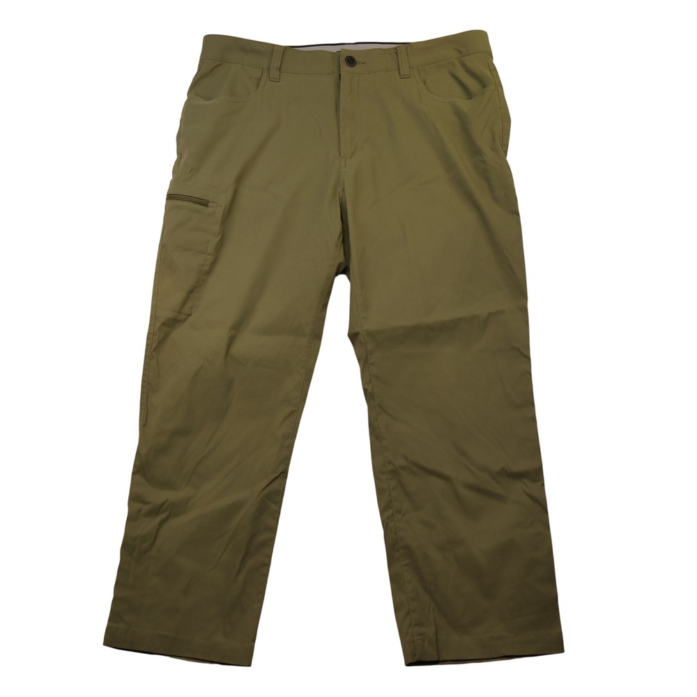 Orvis Mens 38x28 Performance Pants Olive Green Stretch Water Repellent Hemmed